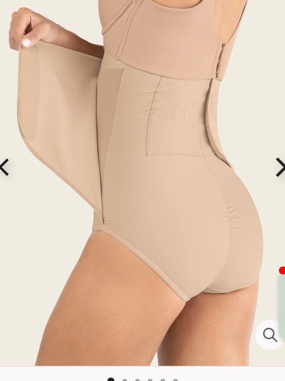 Leonisa High-Waist Beige Sculpting Bodysuit Shapewear with back Panel Small